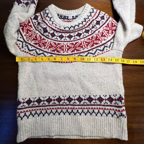 J.Crew Fair Isle Speckled Chunky Sweater Wool Preppy Christmas Kids 8 Medium - Picture 7 of 9